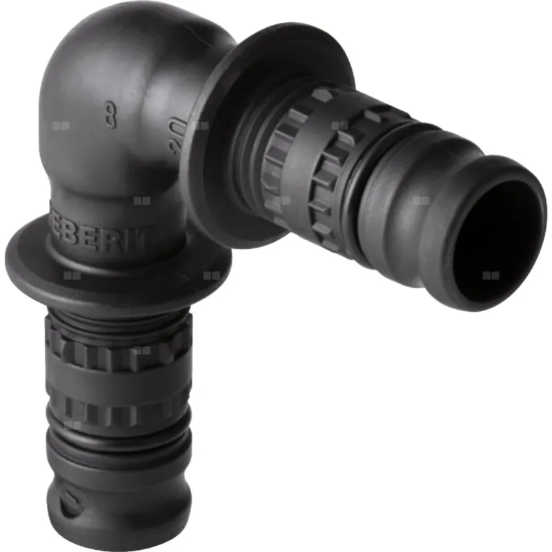 Rabat Kolano 90‘ GEBERIT Mepla, PVDF / PVDF, 50 mm, DN 40 x 50 mm x DN 40 (końcówka wciskowa x końcówka wciskowa), (głębokość 38 mm) z uszczelką