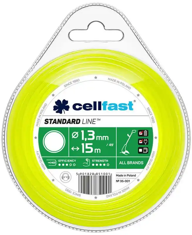 Żyłka tnąca do kosy okrągła STANDARD LINE Cellfast 1,3 mm x 15 m 35-001 Darmowy zwrot