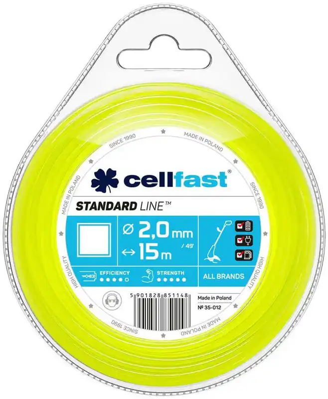 Żyłka tnąca do kosy kwadrat STANDARD LINE Cellfast 2,0 mm x 15 m 35-012 Taniej