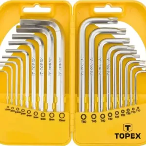 Zestaw kluczy sześciokątnych krótkich i Torx o rozmiarze 1.5 - 10 mm i T10 - T50 Topex 35D952 Hit cenowy
