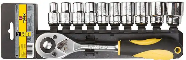 Zestaw kluczy nasadowych 1/2" 11 elementów Topex 38D652 Łatwy zwrot
