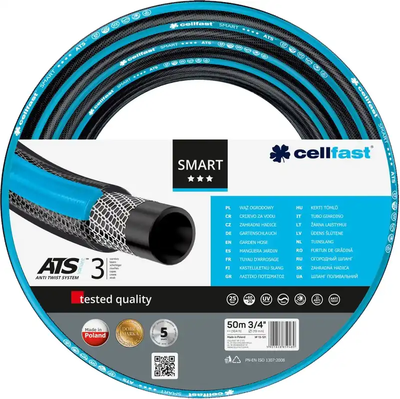 Ekspresowa dostawa Wąż ogrodowy do nawadniania 3/4" 50 m 3-warstwowy SMART ATSV Cellfast 13-121