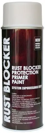 Promocja Farba podkładowa antykorozyjna szara jasna Rust Blocker w sprayu RAL 7035 o pojemności 400 ml Deco Color