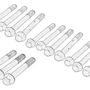 Zniżka Zestaw śrub głowicy cylindrów (11szt.) pasuje do PERKINS 403A-15, 403C-15, 403D-15, 403D-15T, 403F-15, 403F-15T, ATLAS AR 30, AR 35, AR 35 SUPER, AR 40, JCB 8025, 8025 CST, 8025 ZTS, 8026 CTS