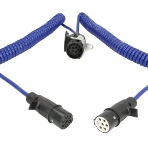Dostępne od ręki Przewód elektryczny spiralny (poliuretan, długość max 3m, wtyczki, ilość pinów 7/15, 24V, ilość żył 12x1,5,3x2,5szt. zakres temperatur125/-40) EURO 6 pasuje do MERCEDES ACTROS 04.96-