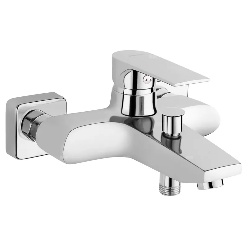 Bateria wannowa ścienna FERRO ALGEO SQUARE, kolor chrom Premium