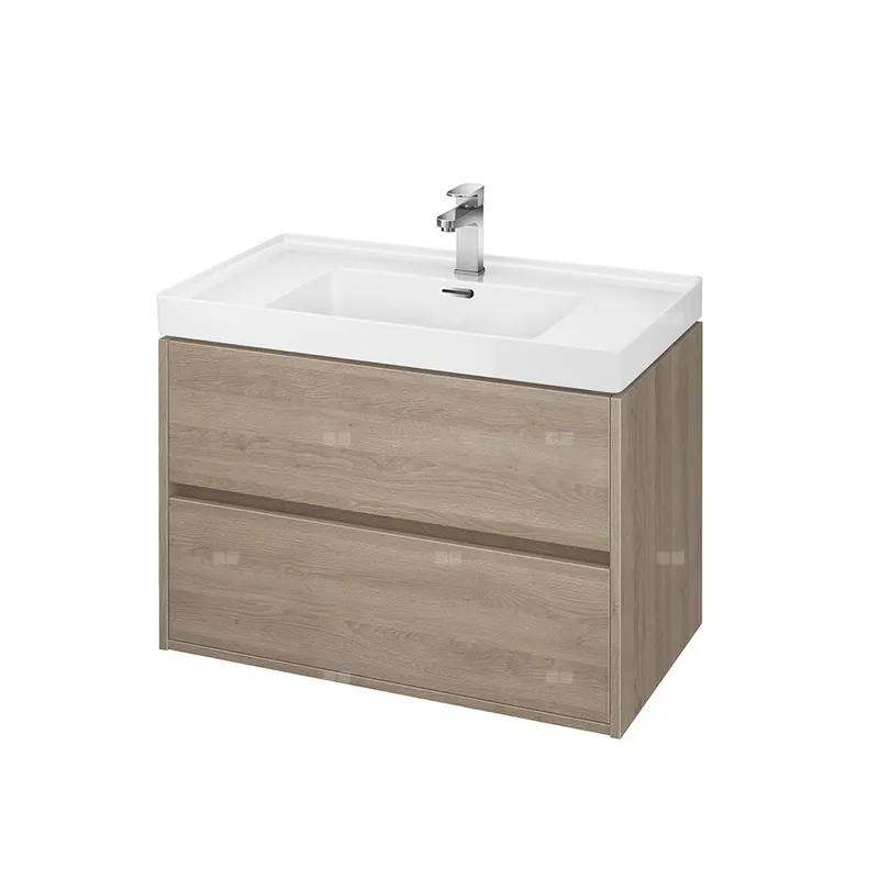 Promocja Szafka pod umywalkę CERSANIT CREA 80, 2 szuflady, kolor dąb szer.794mm wys. 533mm gł. 450mm